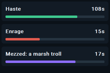 Timer overlay showing Haste, Enrage, and Mezzed countdowns